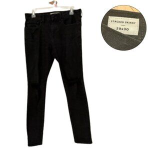 PacSun Men’s Stacked Skinny Jeans Black Size 29x30